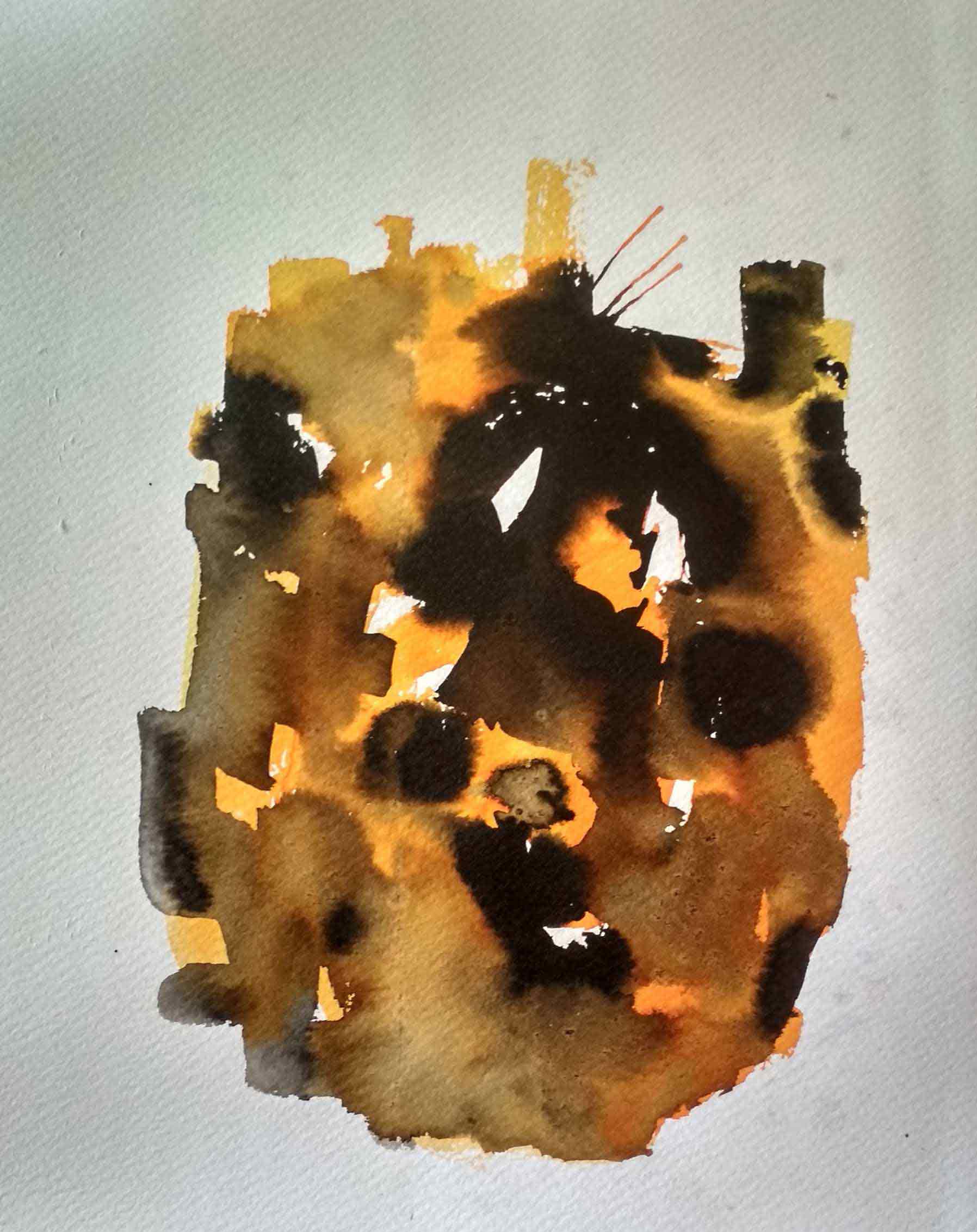 Contemporary Painting with Ink on Paper "Cosmos 7" art by Anamika S 