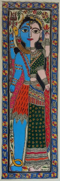 Shiv-Parvati-Madhubani-Painting-Kiran-Devi-IG85-IndiGalleria