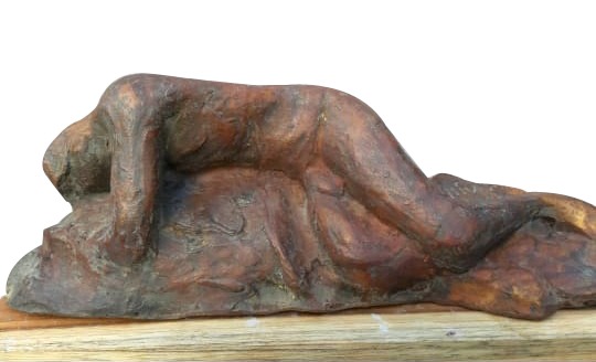 Figurative Sculpture with Bronze"Sleeping Nude Man" art by Sanjiv Sankkpal