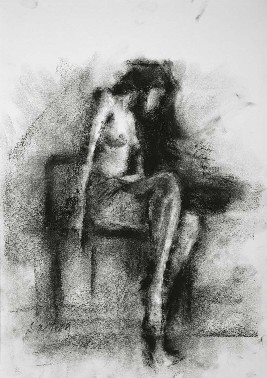 Woman-Sketch-002-Charcoal-on-Paper-Sachin-Upadhaye-IndiGalleria-IG2037