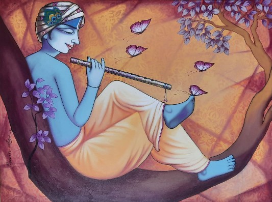 Krishna-Painting-Pravin-Utge-IndiGalleria-IG2042