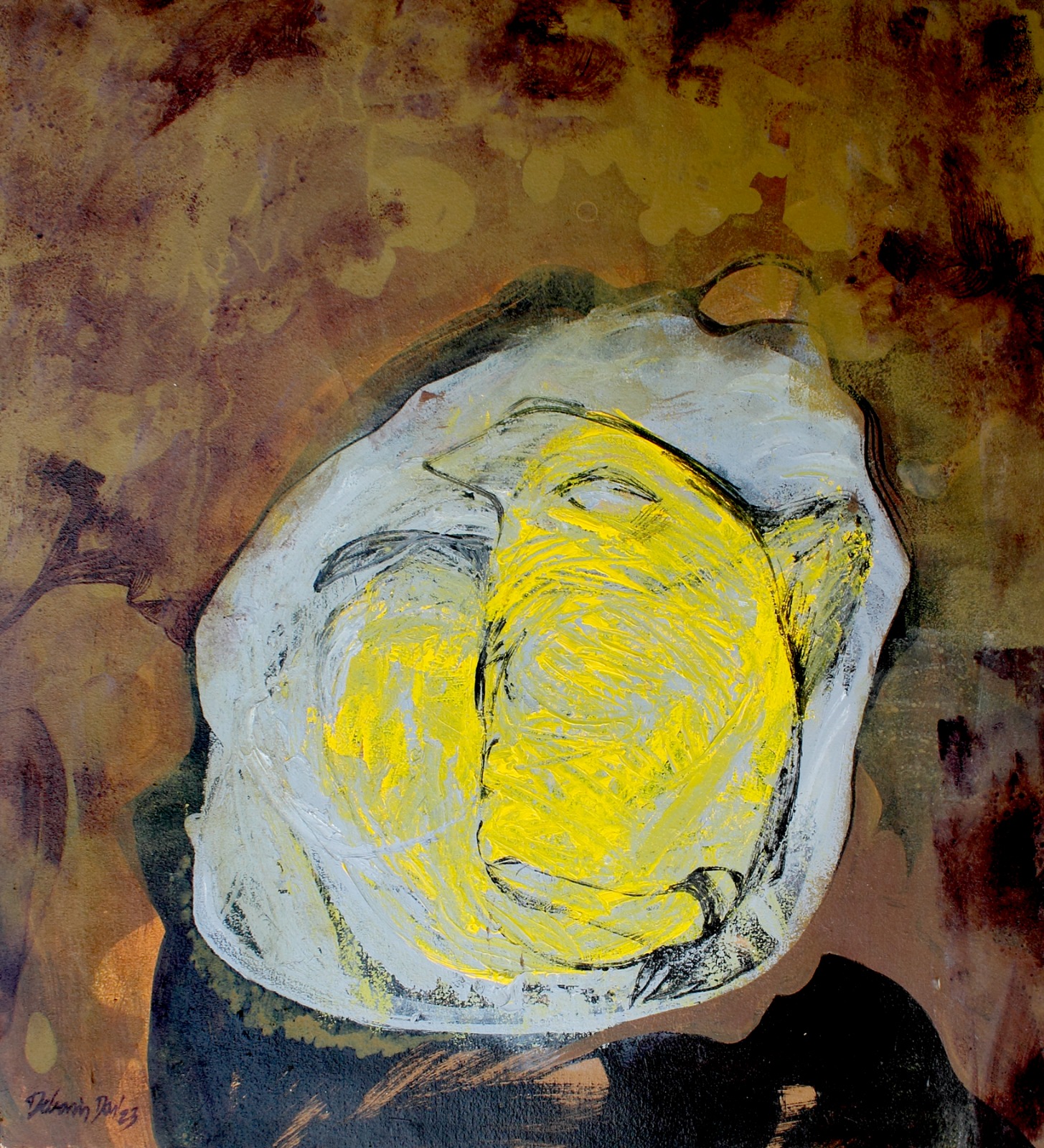 Contemporary Painting with Acrylic on Canvas "The Intolerant Feelings" art by Debasis Das